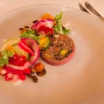 Voorgerecht rouleau van hert en runderrookvlees