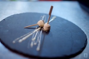 Heeren van Sonoy: Lolly van ganzenlever met witte chocolade en pistache