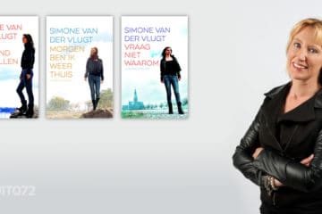 Simone van der Vlugt met boeken over Alkmaar