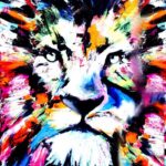 Artnight de Kade Gekleurde Leeuw