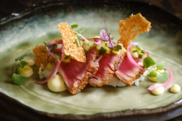 Sushi rijst met tonijn en ponzudressing