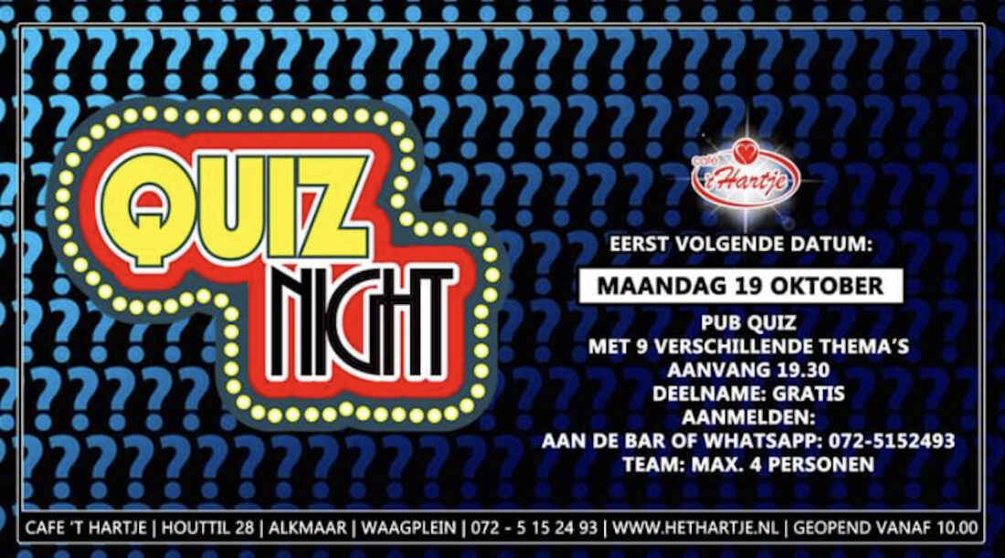 Quiz Night @ Café 't Hartje