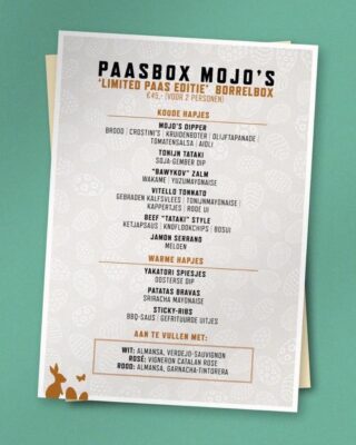 Mojo's paasmenu 2021
