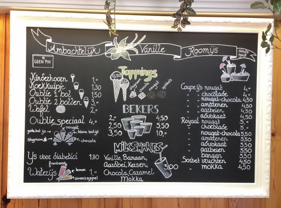 Menukaart IJssalon Laan